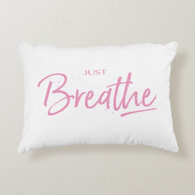 Cojín Decorativo Sólo Respira, Yoga, Cita Zen (Anverso)