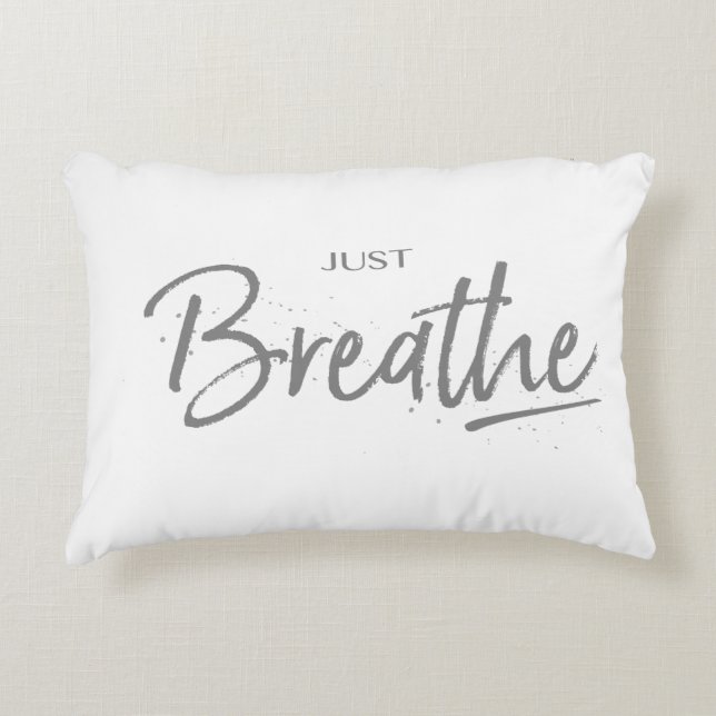 Cojín Decorativo Sólo Respira, Yoga, Cita Zen (Anverso)