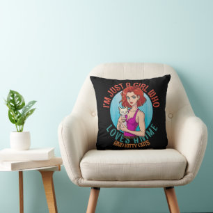 Cojín Decorativo Sólo Soy una Chica que Ama a los Gatos