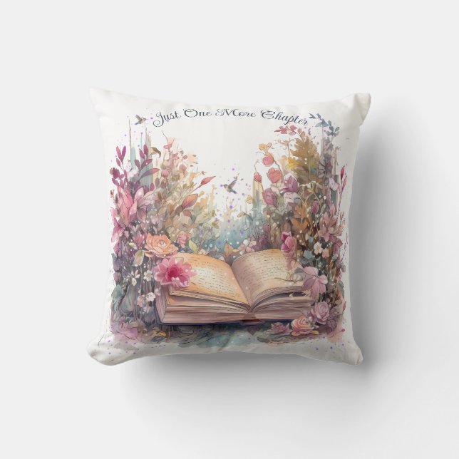 Cojín Decorativo Solo un capítulo más - Amante de los libros (Anverso)