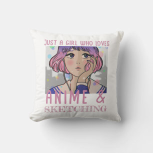 Cojín Decorativo Sólo un chica al que le encanta el anime y el boce