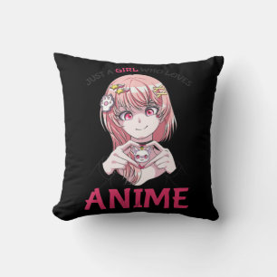Cojín Decorativo Solo Un Chica Que Ama A Anime Merch Cosas De Adole