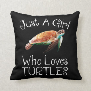 Cojín Decorativo Sólo un Chica que ama a las tortugas