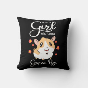 Cojín Decorativo Solo un Chica que ama a los cerdos de Guinea