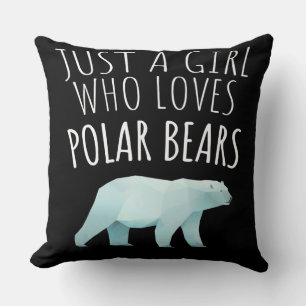 Cojín Decorativo Sólo un Chica que ama a los osos polares