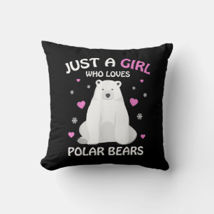 Cojín Decorativo Sólo un Chica que ama a los osos polares Chicas os
