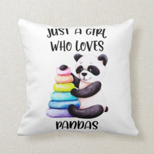 Cojín Decorativo Sólo un Chica que ama a Pandas