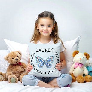 Cojín Decorativo Sólo un chica que ama las mariposas