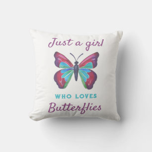 Cojín Decorativo Sólo un chica que ama las mariposas