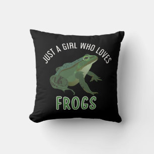 Cojín Decorativo Sólo un chica que ama las ranas