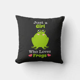 Cojín Decorativo Solo un Chica que ama las ranas