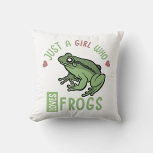 Cojín Decorativo Solo un chica que ama las ranas Ranas Ranas Ranas