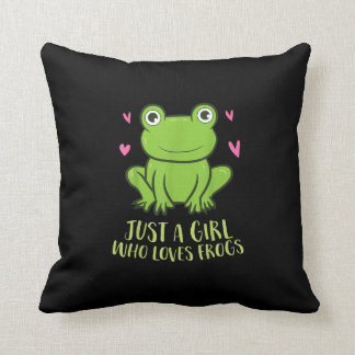Cojín Decorativo Sólo un Chica que ama las ranas| Regalos de Chica