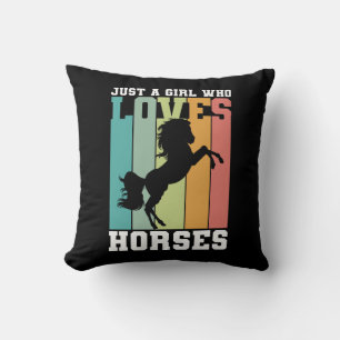 Cojín Decorativo Sólo un chica que ama los caballos   Chica de caba