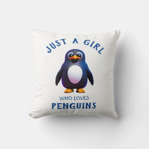 Cojín Decorativo Sólo un chica que ama los pingüinos