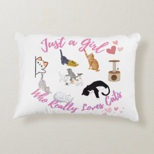 Cojín Decorativo Sólo Un Chica Que De Verdad Ama Los Gatos