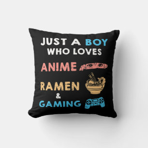 Cojín Decorativo Solo un chico que ama a Anime Ramen y a la diversi