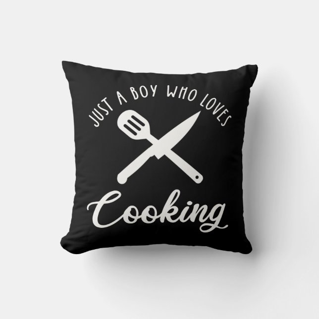 Cojín Decorativo Solo un chico que ama cocinar (Anverso)