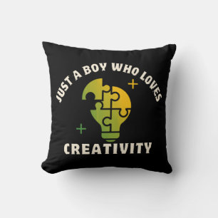 Cojín Decorativo solo un chico que ama la creatividad