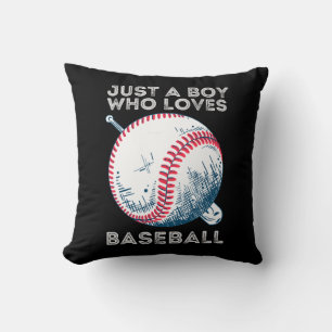Cojín Decorativo Solo un chico que ama la pelota de béisbol de los