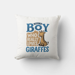 Cojín Decorativo Solo un chico que ama las jirafas Diseño de camise