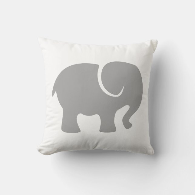Cojín Decorativo Sólo un elefante gris (Anverso)