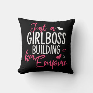 Cojín Decorativo Sólo un jefe chica construyendo su imperio mujeres
