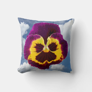 Cojín Decorativo Sólo un Pansy Blossom + tu texto e ideas