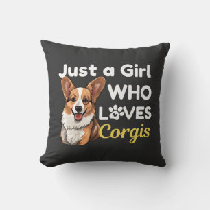 Cojín Decorativo Sólo una chica que ama a los Corgis
