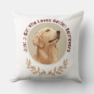 Cojín Decorativo Solo una chica que ama a los Golden Retriever
