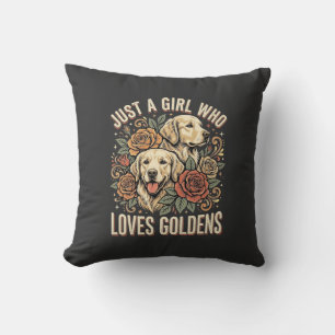 Cojín Decorativo Sólo una chica que ama a los Goldens