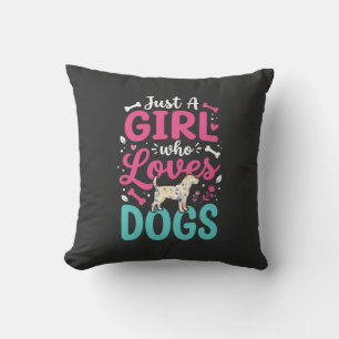 Cojín Decorativo Sólo una chica que ama a los perros