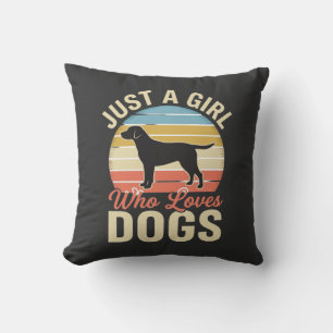 Cojín Decorativo Solo una chica que ama a los perros amante de los