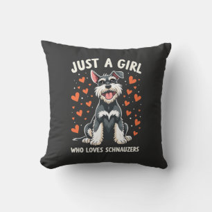 Cojín Decorativo Sólo una chica que ama al Miniature Schnauzer