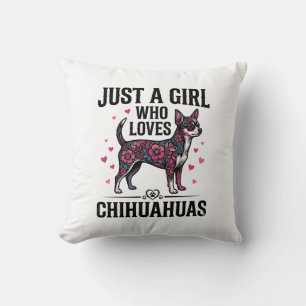 Cojín Decorativo Solo Una Chica Que Ama Chihuahuas Diseño Vintage D