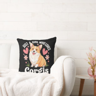 Cojín Decorativo Solo una chica que ama Corgis