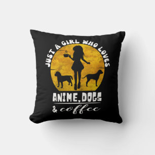Cojín Decorativo solo una chica que ama el anime, los perros y el c