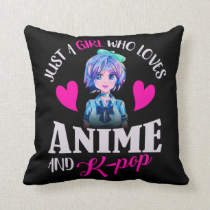 Cojín Decorativo Solo una chica que ama el anime y el K-Pop