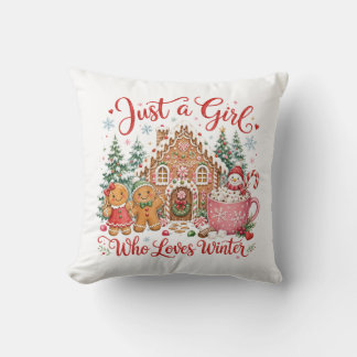 Cojín Decorativo Solo una chica que ama el invierno