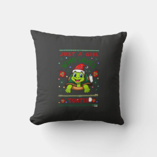 Cojín Decorativo Solo Una Chica Que Ama La Tortuga De Navidad Combi