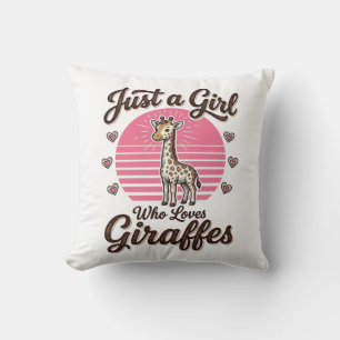 Cojín Decorativo Solo una chica que ama las jirafas Diseño de camis
