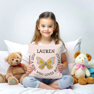 Cojín Decorativo Solo una chica que ama las mariposas