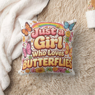 Cojín Decorativo Solo una Chica que Ama las Mariposas – Lindo Flora