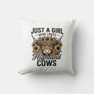 Cojín Decorativo Solo Una Chica Que Ama Las Vacas De Terreno Alto D