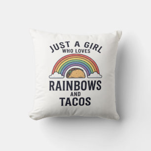 Cojín Decorativo Solo una chica que ama los arcoíris y camisetas de