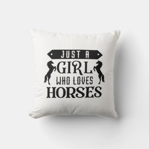 Cojín Decorativo Sólo Una Chica Que Ama Los Caballos