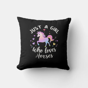 Cojín Decorativo Sólo una chica que ama los caballos