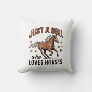 Cojín Decorativo Solo Una Chica Que Ama Los Caballos Camiseta Vinta