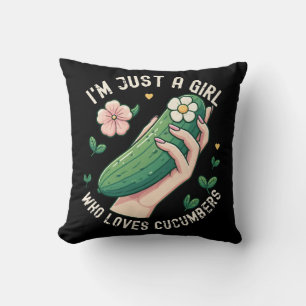 Cojín Decorativo Sólo Una Chica Que Ama Los Pepinos - Vegetariana D
