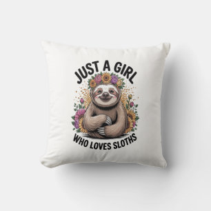 Cojín Decorativo solo una chica que ama los perezosos